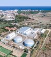 (Blanes, Catalonia August 07, 2017) Desalination plant in view of drone