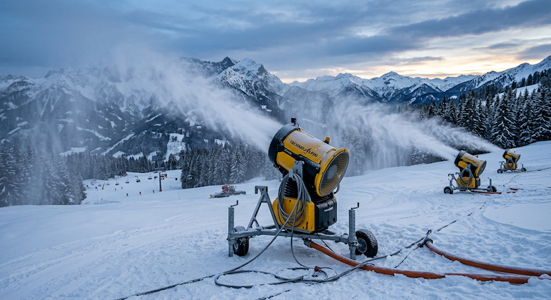 Canons à neige dans les stations de ski