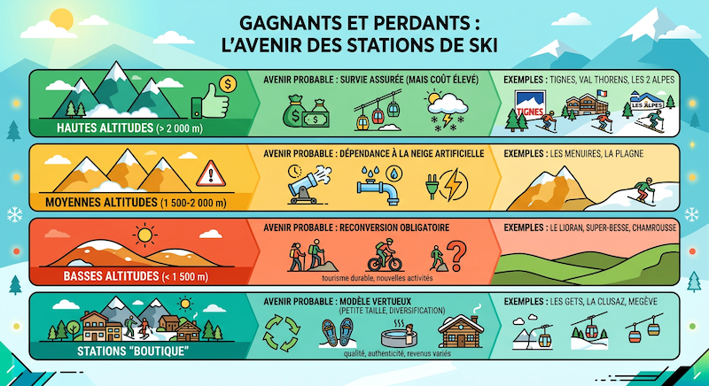 Infographie Gagnants et perdants des Stations de Ski